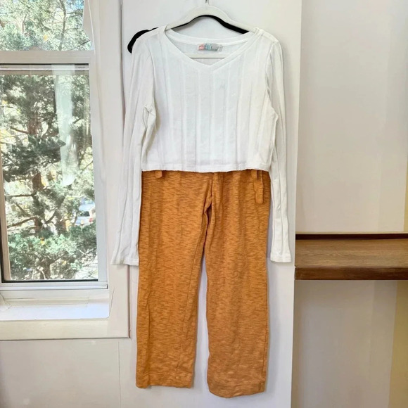 NWT Free People Beach Ty Sweater Pants Set Long Sleeve Crop Wide Leg Medium - Picture 4 of 12